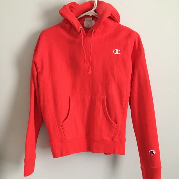 Champion reverse weave coral red hoodie - Picture 2 of 6
